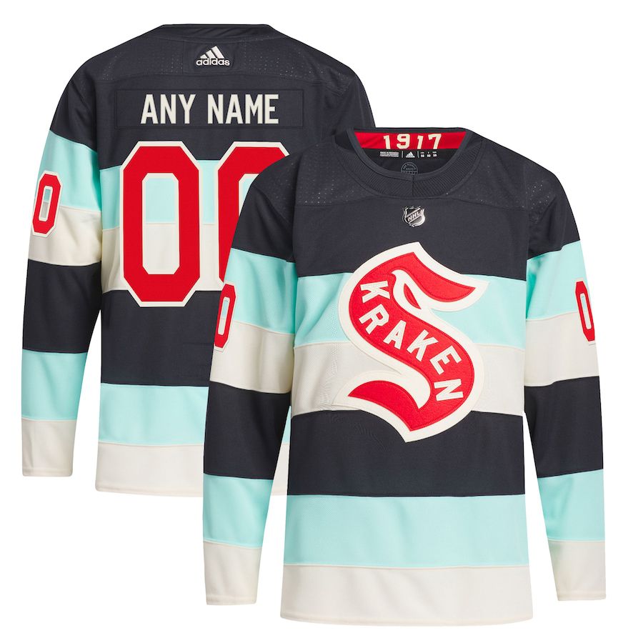 Men Seattle Kraken adidas Deep Sea Blue 2024 NHL Winter Classic Primegreen Authentic Custom Jersey->customized nhl jersey->Custom Jersey